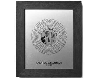Personalized 10th Anniversary Aluminum Gift, First Dance Song