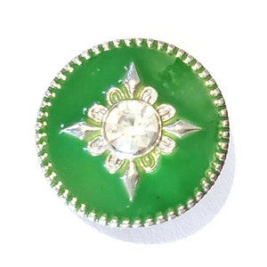 Grüner Snap Button Charm, austauschbarer Schmuck 18-22 mm Snap Schmuck, Ginger Snaps, Magnolia & Vine, Chunk Snap, Armband NICHT enthalten