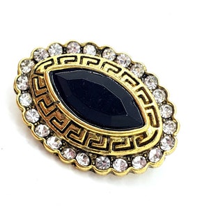 Gold and Black Snap Button, Interchangeable Jewelry 18-22 mm Snap Jewelry, Ginger Snaps, Noosa, Magnolia & Vine, Chunk Snap