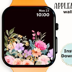 Apple Watch Wallpaper Face Design, Watch Background, Floral Smart Watch Wallpaper, Lock Screen Wallpaper, Watch Digital Download