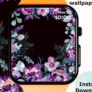 Apple Watch Wallpaper Face Design, Watch Background, Floral Smart Watch Wallpaper, Lock Screen Wallpaper, Watch Digital Download