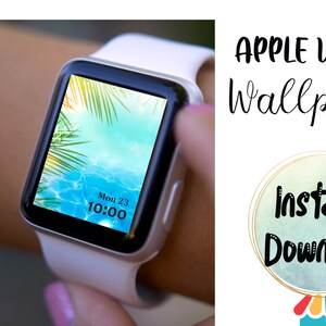 Apple Watch Wallpaper Face Design, Summer Watch Background, Beach Scene Apple Watch Wallpaper, Lock Screen Wallpaper, Watch Digital Download