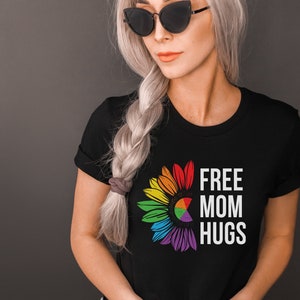 Free Mom Hugs Shirt, LGBTQ+ Shirt, Pride Parade, Equality Shirt, Rainbow Heart, Inclusivity, Gay Pride, Trans Ally, Pride Support Shirt