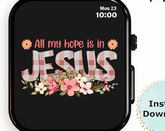 Conception de visage de papier peint d'Apple Watch, papier peint d'Apple Watch de Jésus, papier peint d'écran de verrouillage, téléchargement numérique de montre