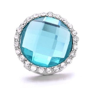 Blue Crystal Snap Button, Interchangeable Jewelry 18-22 mm Snap Jewelry,  Ginger Snaps, Noosa, Magnolia & Vine, Chunk Snap