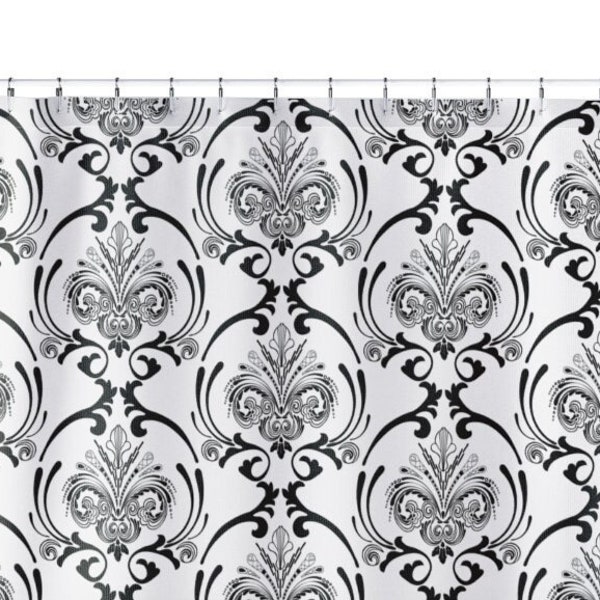 Black and White Shower Curtain Etsy
