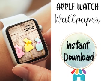 Easter Apple Watch Wallpaper Design Digital Download, Easter Bunny Cookies Watch Background, Smart Watch Wallpaper, Lock Screen Wallpaper