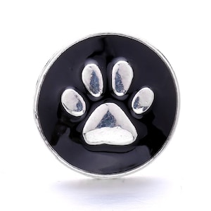 Black Dog Paw Snap Jewelry Button For Women fit 18mm Snap Bracelet DIY Ginger Beads Button Jewelry Mother&#39;s Day Gift