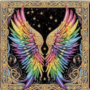 Glittery Angel Wings 5D Diamond Painting Kit, Diamond Art Kit, 30x30cm (11.8x11.8in), Home Decor, DIY Wall Art, New Home Gift