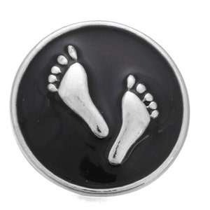 Footprints Snap Button Jewelry, Interchangeable Jewelry 18-22 mm Snap Jewelry, Ginger Snaps, Noosa, Magnolia & Vine, Chunk Snap