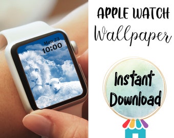 Lion and the Lamb Apple Watch Wallpaper Design Instant Download, Christian Watch Background,  Smart Watch Wallpaper, Digital Background Art