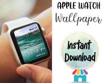 Go Through Deep Water Apple Watch Wallpaper Design Digital Download, Christian Bible Verse Watch Background, Lock Screen Wallpaper