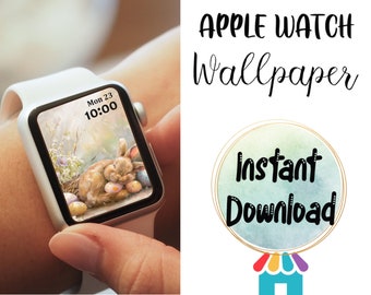 Easter Bunny Apple Watch Wallpaper Design, Rabbit Watch Background, Smart Watch Wallpaper, Lock Screen Wallpaper, Watch Digital Download