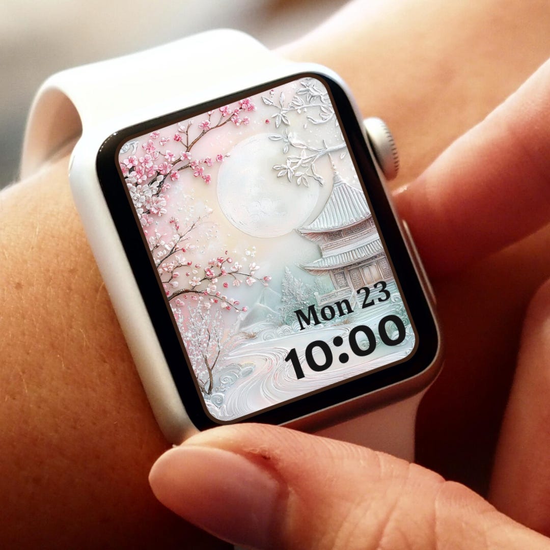 Pastel Japanese Garden Smart Watch Background Wallpaper, Asian