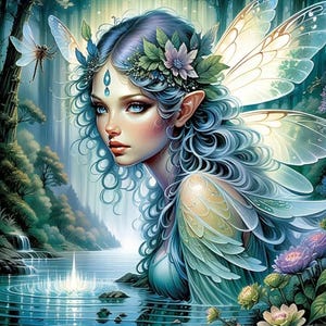 Fairy Diamond Painting, 5D Wall Art, DIY Diamond Art, Fantasy Diamond Mosaic Craft Kit, Adult Crafting Kit, 40x40