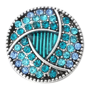 Blue Crystal Snap Button, Interchangeable Jewelry 18-22 mm Snap Jewelry,  Ginger Snaps, Noosa, Magnolia & Vine, Chunk Snap