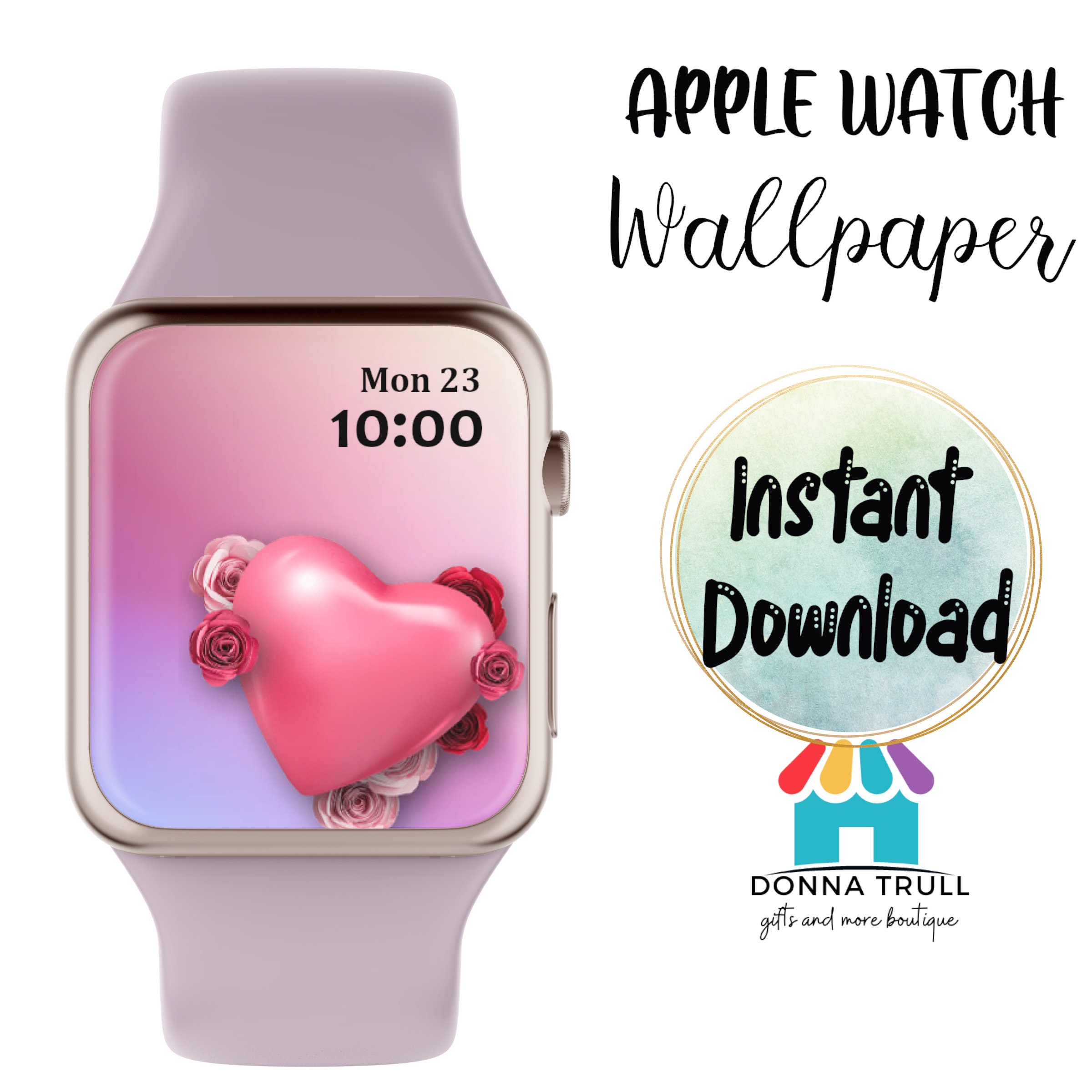 Valentines Heart Apple Watch Wallpaper Double Heart Apple - Etsy Australia Valentines Heart Apple Watch Wallpaper Double Heart Apple - Etsy Australia