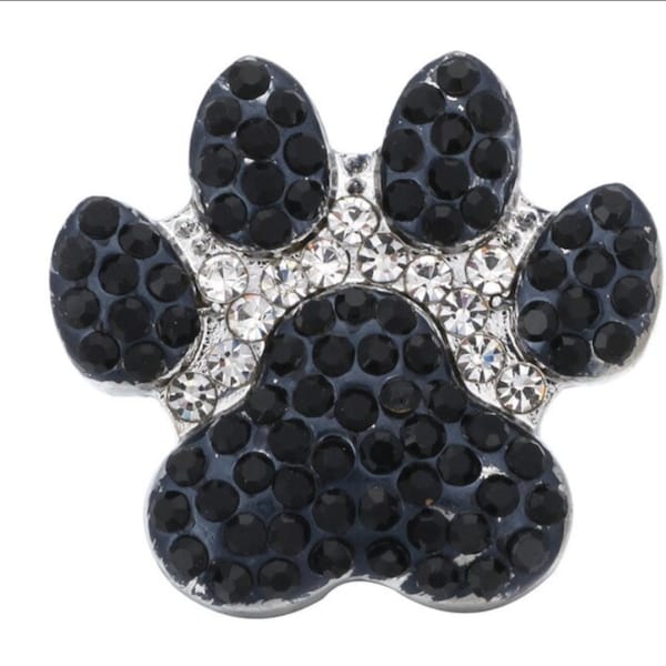 Black Dog Paw Snap Jewelry Button For Women fit 18mm Snap Bracelet DIY Ginger Beads Button Jewelry Mother's Day Gift