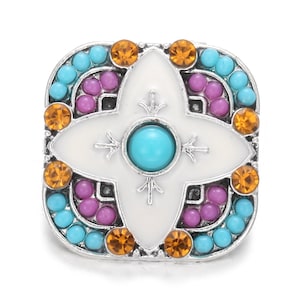 Southwestern Turquoise Snap Button, Interchangeable Jewelry fits 18-22 mm Snap Jewelry, Ginger Snaps, Noosa, Magnolia & Vine, Chunk Snap