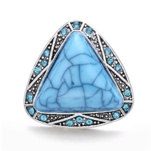 Turquoise and Silver Snap Button, Interchangeable Jewelry fits 18-22 mm Snap Jewelry, Ginger Snaps, Noosa, Magnolia & Vine, Chunk Snap