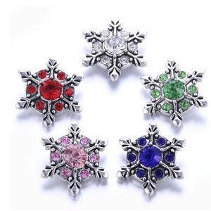 Snowflake Snap, Interchangeable Jewelry 18-22 mm Snap Jewelry, Ginger Snaps, Noosa, Magnolia & Vine, Chunk Snap