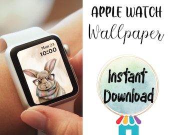 Easter Bunny Apple Watch Wallpaper Design, Rabbit Watch Background, Smart Watch Wallpaper, Lock Screen Wallpaper, Watch Digital Download