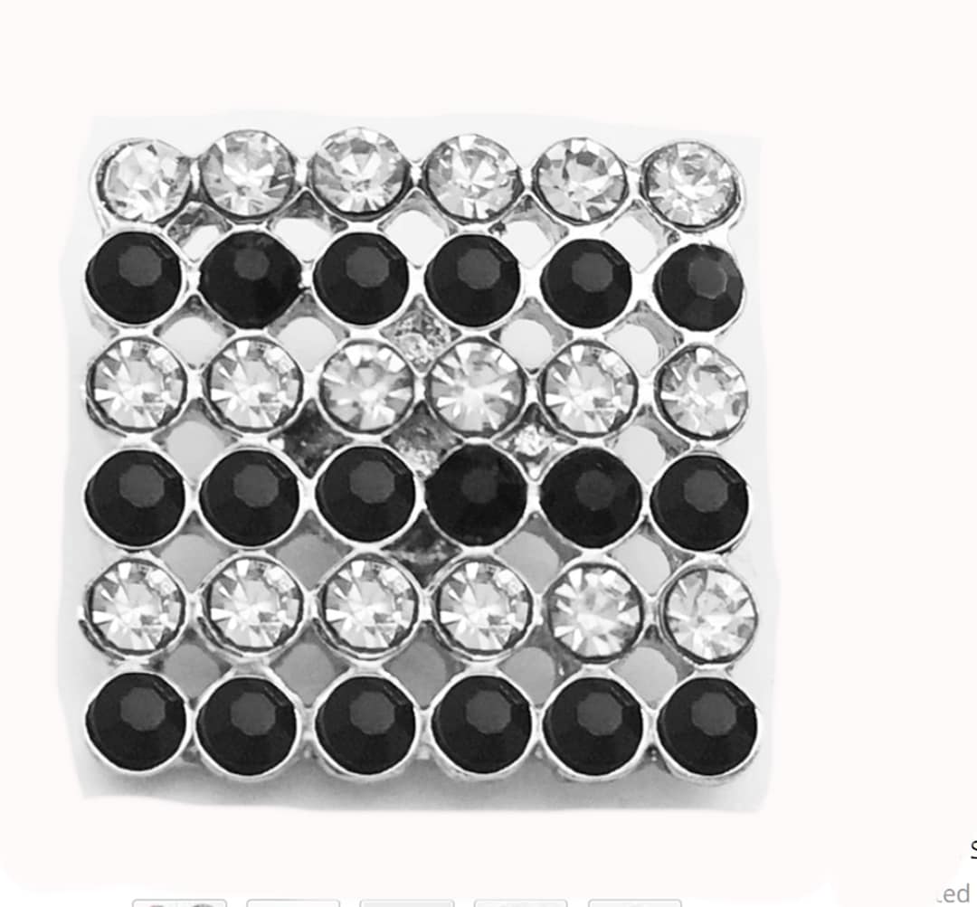 Square Rhinestone Crystal Snap Button, Interchangeable Jewelry 18-22 Mm ...