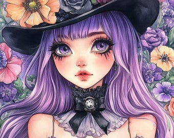 Exclusive Gothic Girl Diamond Painting Kit, 5D Adult Craft Kit, Diamond Dots Paintings, US Seller, 30x40 11.81x15.75 inches