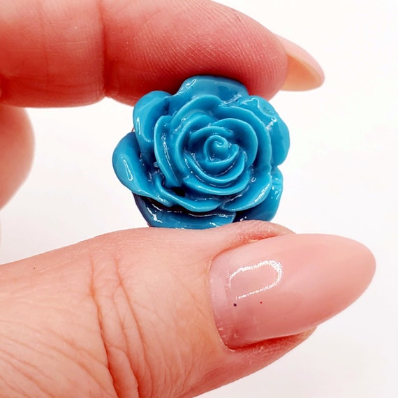 Resin Rose Snap Button, 10 Colors, Interchangeable Jewelry 18-22 