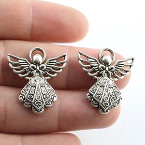 Angel Charm, Silver Plated Charms, 1 Piece, DIY supplies, Jewelry accessories