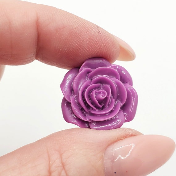 Resin Rose Snap Button, 10 Colors, Interchangeable Jewelry 18-22 