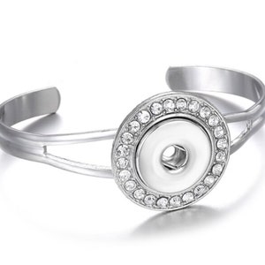Adjustable Cuff Snap Bracelet, Interchangeable Jewelry 18 - 22 mm Snap Button Jewelry, Snap Jewelry, Ginger Snap, Noosa