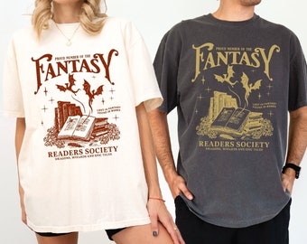 Fantasy Reader Society Shirt ,Reader T-shirt, Reading Book Sweater, Book Dragon Shirt, Bookworm Bookish, Gift for Women Gift for Book Lover