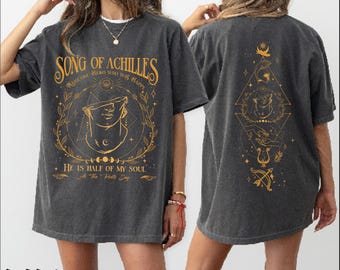 Sudadera de dos caras de la Canción de Aquiles, camiseta de mitología griega, camiseta de merchandising de Aquiles y Patroclo, sudadera con capucha de Dark Academia Literature