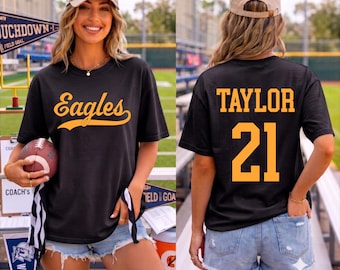 Personalized Football Shirt, Football Mom Hoodie, Personalized Sport Number Sweatshirt, Custom Team Name Hoodie, Custom Mascot Shirt