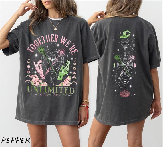 Wicked Sweatshirt, Together We're Unlimited Shirt, Viral Witch Hoodie, Green Pink Witchcore, Defy Gravity Sweatshirt, Wicked Witchcore Gift
