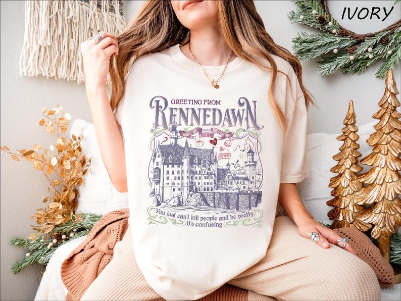 a woman sitting on a chair wearing a t - shirt