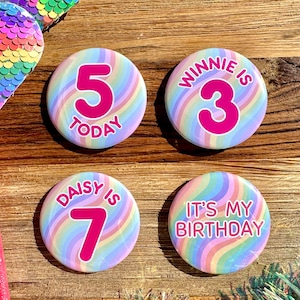 Rainbow birthday badge - custom designs