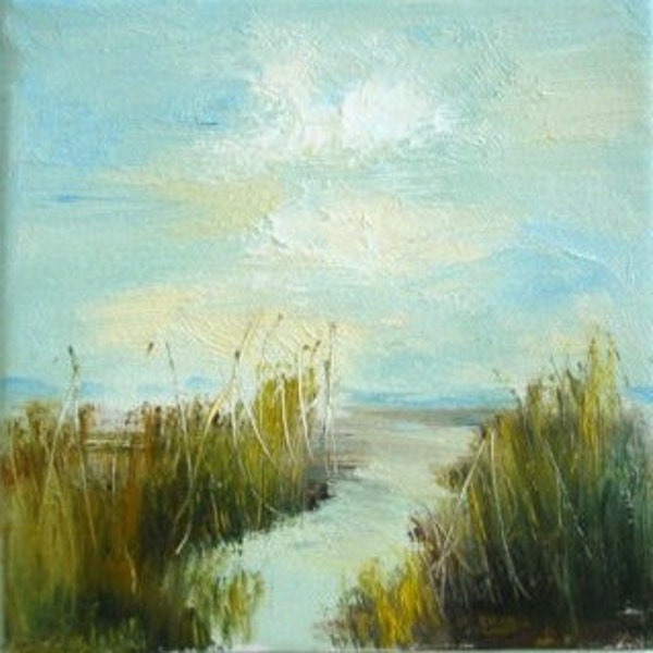 Linen Beach 6 x 6 Oil Original