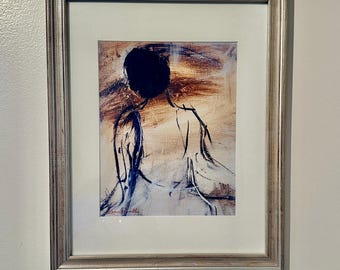 NEW ITEM-Timeless Lady 1-Giclee Print- Contemporary -Art: Signed Giclee-Matted -Framed Art (14 x 11)