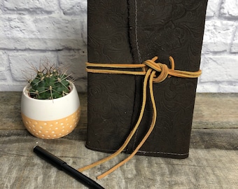 Brown leather refillable journal, a5 notebook, Bible journal, Prayer Journal, Refillable leather journal