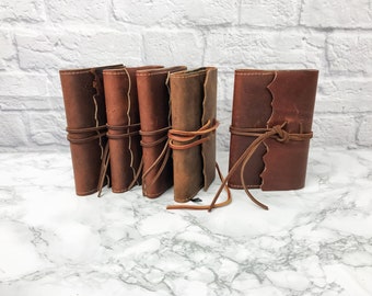 Small Refillable leather journal | Leather Notebook travel | Leather Journal | Dot Lined Pages Journal | Refillable Journal | Pocket size