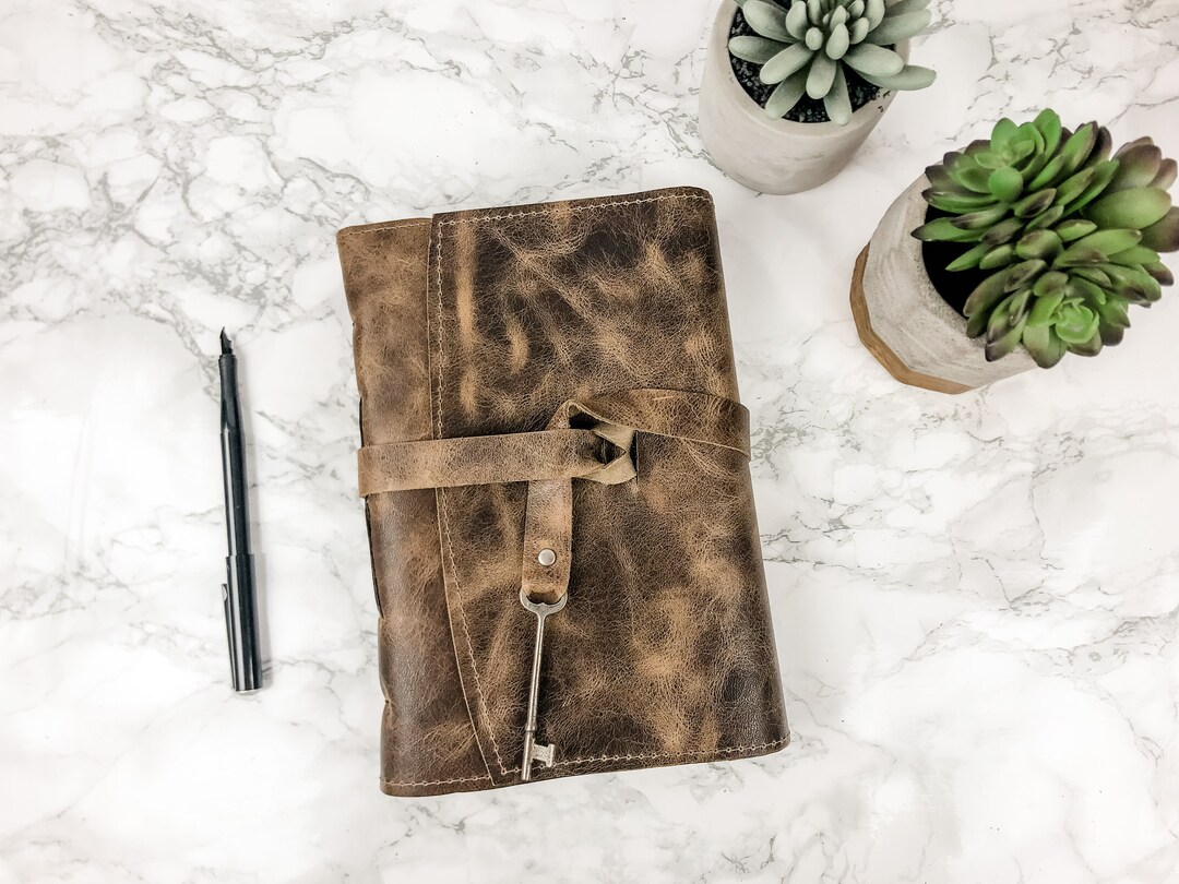 Large Handbound Leather Journal, Rustic Leather Journal, Vintage