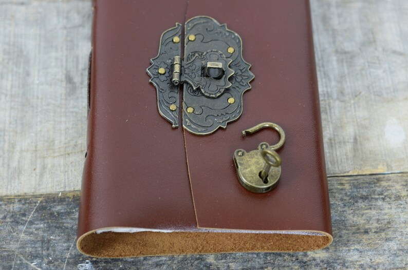 Leather locking diary journal that locks lockable journal Etsy
