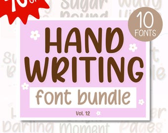 Handwritten Font Bundle Vol.12 – 10 Handwriting Fonts for Digital Planners, Goodnotes & Cricut Projects