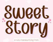 Sweet Story – Handwritten Brush Font for Digital Planners, Goodnotes & Cricut Writing Projects