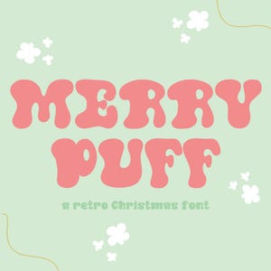 Police de caractère de Noël, police manuscrite, police soignée, police mignonne, police Goodnotes, police de planificateur numérique, police iPad, police de notes d'étude, Merry Puff