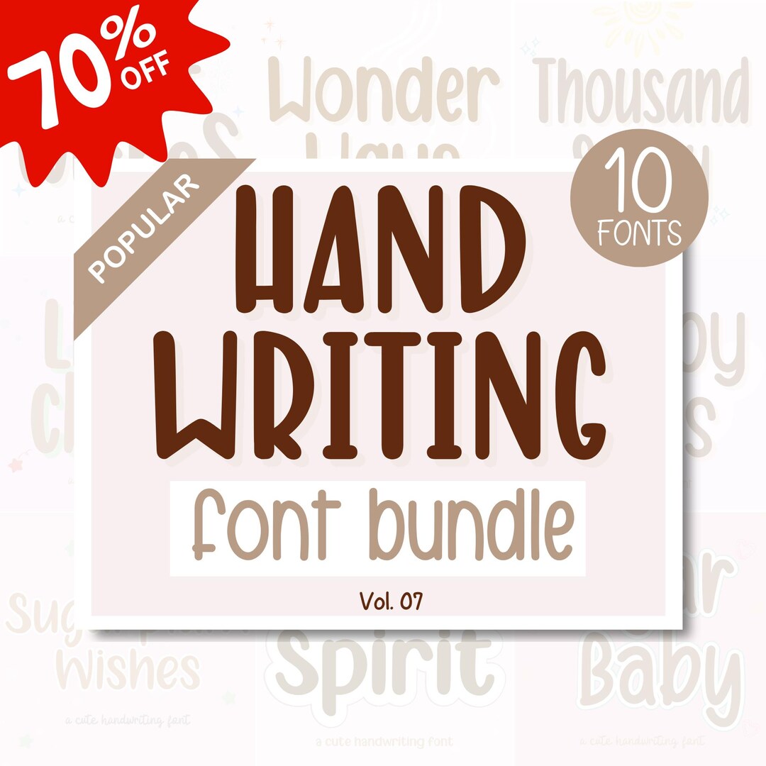 Handwritten Font Bundle Vol.7 – 10 Handwriting Fonts for Digital ...