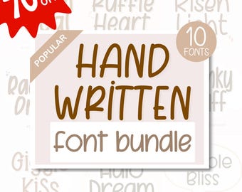 Handwritten Font Bundle Vol.1 – 10 Handwriting Fonts for Digital Planners, Goodnotes & Cricut Projects