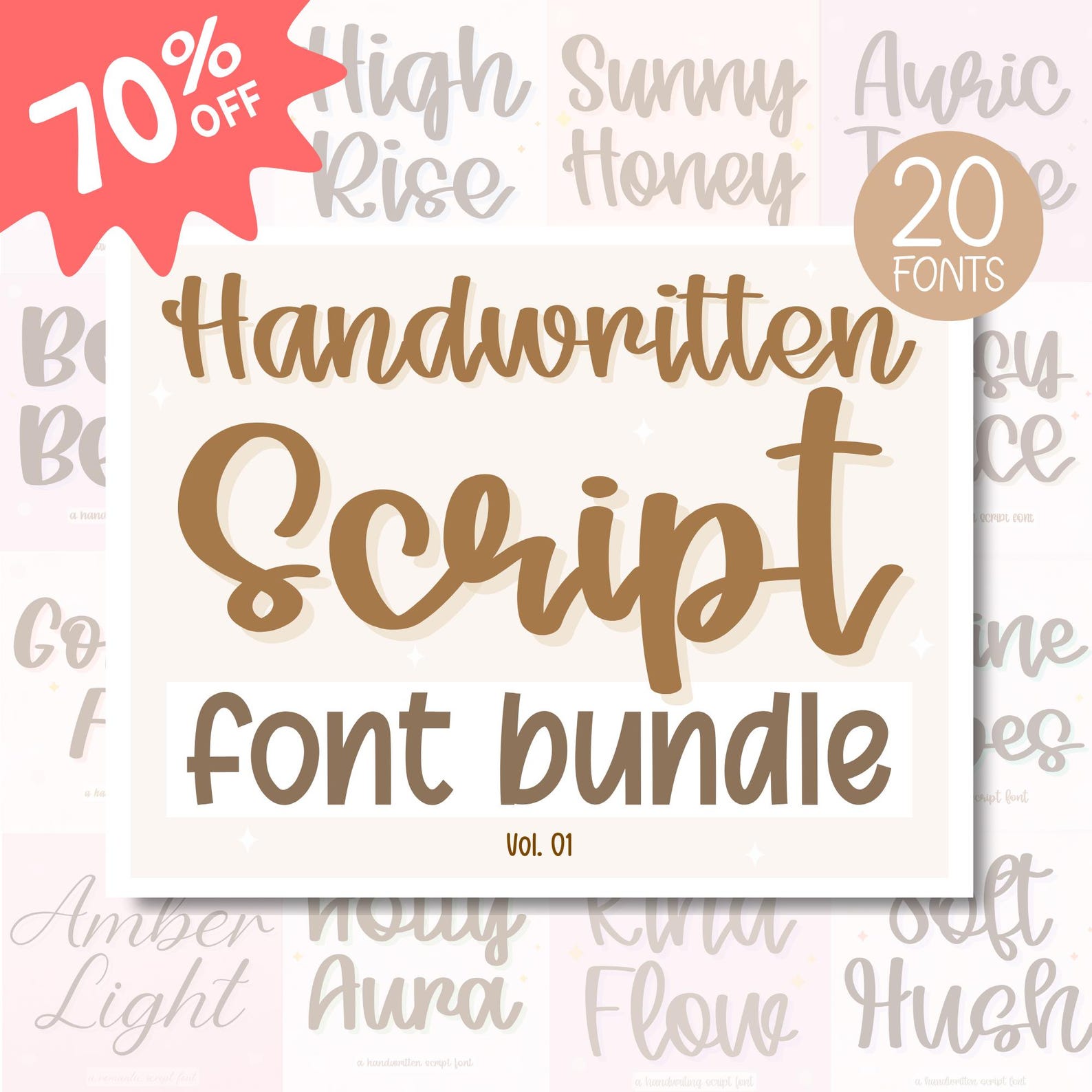 20 Script Fonts Bundle Vol.1 – Hand Lettered, Bouncy & Calligraphy ...